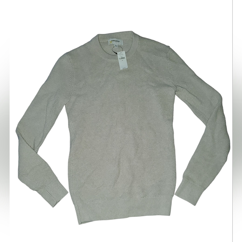 BANANA REPUBLIC Men's Slim Fit Cream Knit Sweater NWT Size: XS